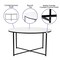 Merrick Lane Fairdale Coffee Table with Round Cross Brace Frame